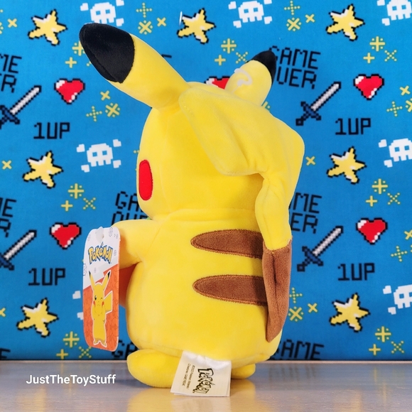 Jazwares Pokemon Pikachu w/ Pumpkin 8" Halloween Video Game Collectible Plush - Picture 5 of 11